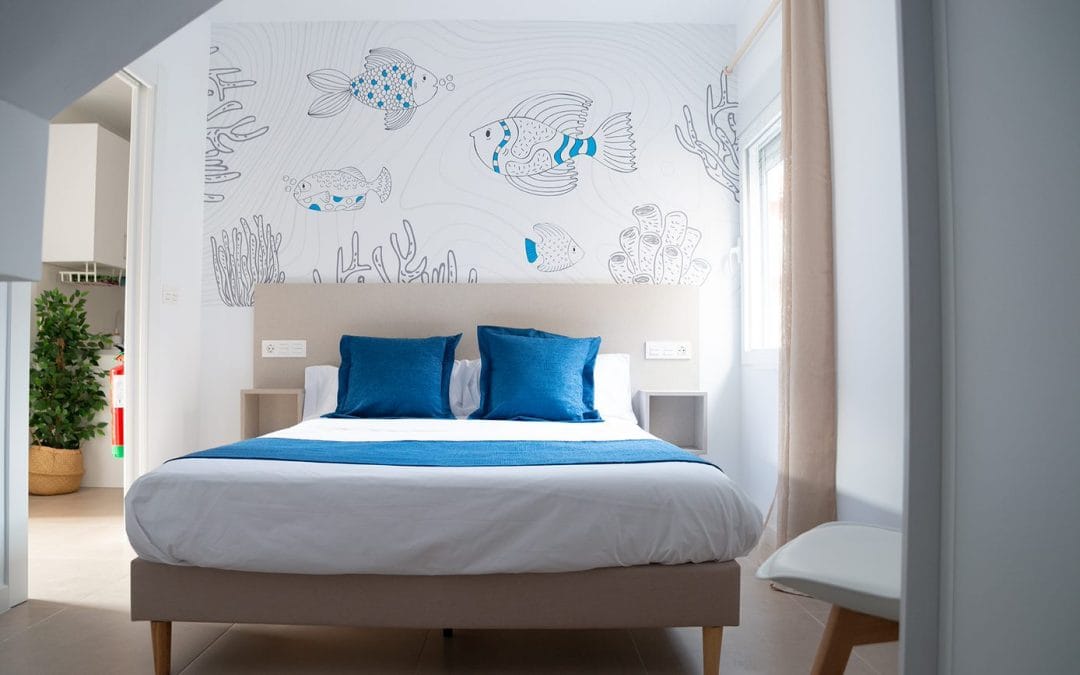 Dormitorio del apartamento en el puerto de mazarrón